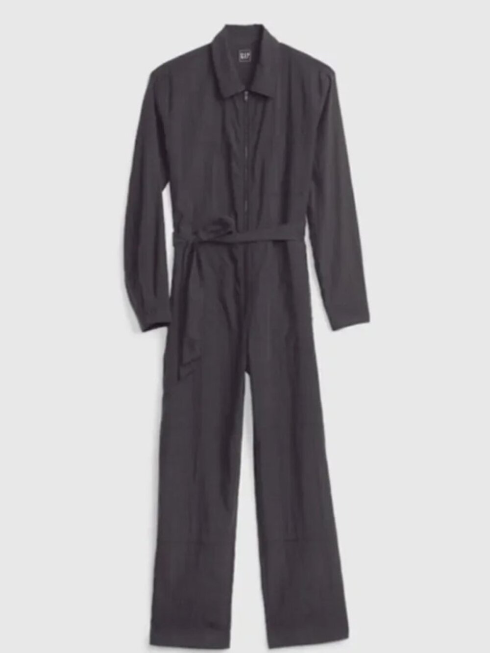 NWT Gap 10 Petite Black Night Tencel-Lyocell Long Sleeve Jumpsuit